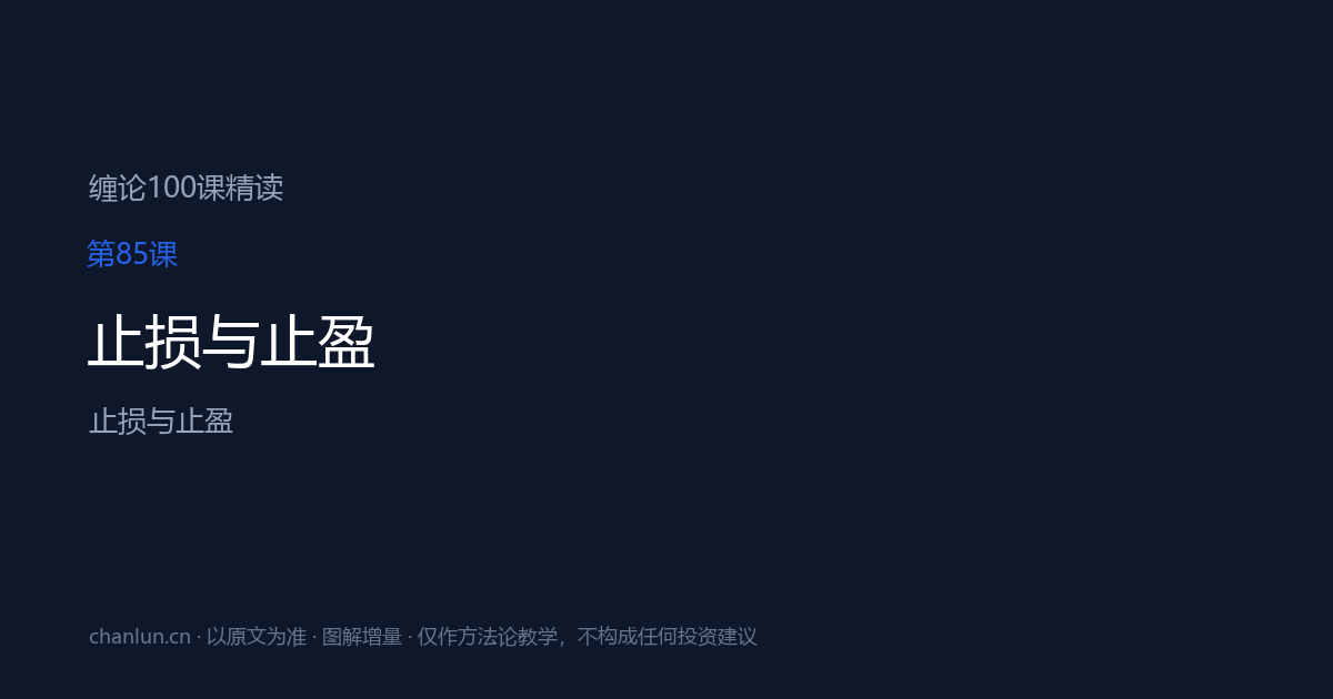 第85课 止损与止盈 示意图