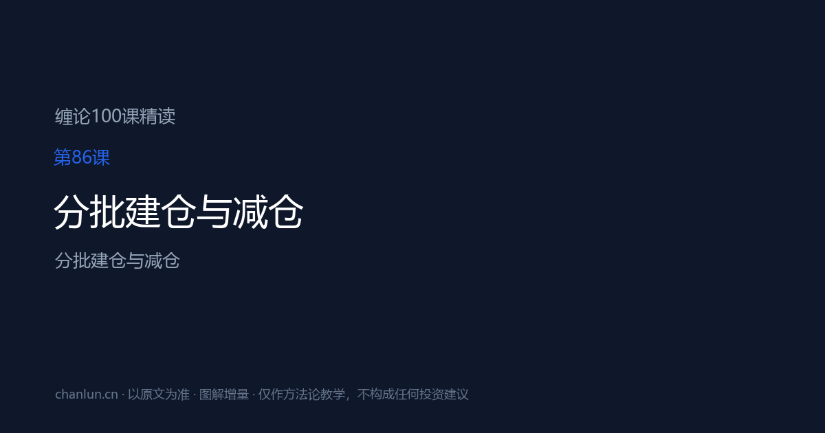 第86课 分批建仓与减仓（原第45课）
